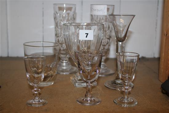 7 early 19C & 20C glasses